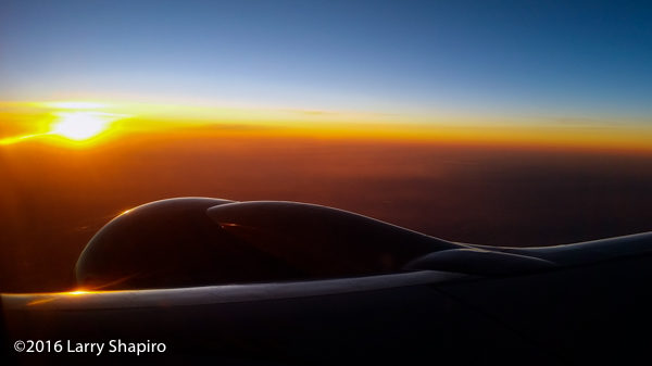 Sunrise over Chicago from an Southwest airplane window