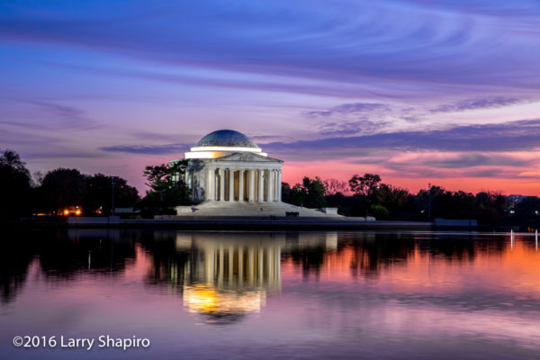 Jefferson Memorial at sunset Jefferson Memorial at sunset