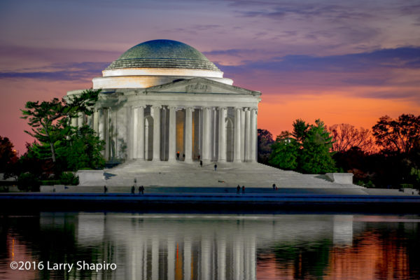 Jefferson Memorial at sunset Jefferson Memorial at sunset