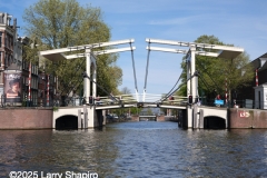 Drawbridge in the canals in Amsterdam, April 2025.