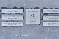 memorials depicing local victims of the Holocaust