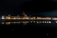 Florence along the Arno River at night