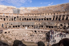 cutaway view shoing a partial stage illustraing what was the Colosseum floor