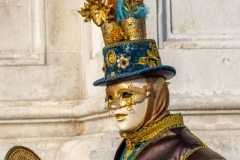 An elaborate costume for Carnival in Italy